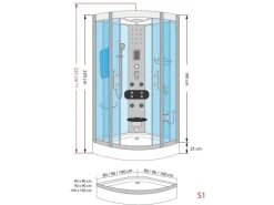 AcquaVapore Dampfdusche Duschtempel Sauna Dusche Duschkabine D46-63T2 100x100