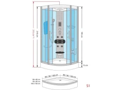 AcquaVapore Dampfdusche Duschtempel Sauna Dusche Duschkabine D46-20T2 100x100