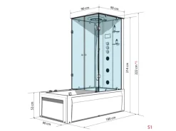 AcquaVapore Dusche Wanne Kombination K05-L00-EC Duschkabine 180x90