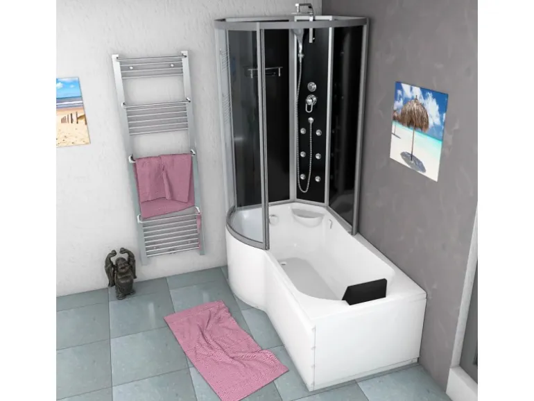 AcquaVapore Kombination Badewanne Dusche K50-R30 Duschtempel 100x170
