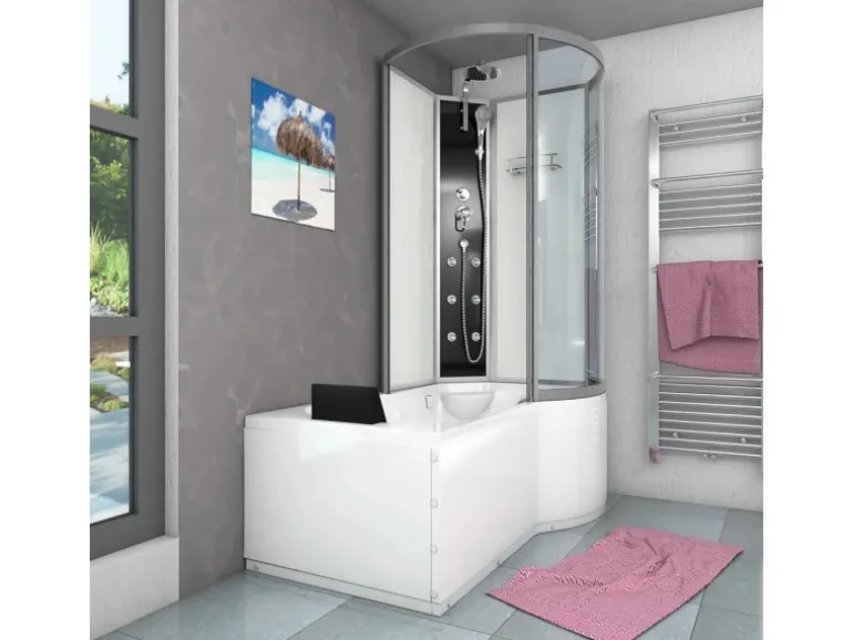 AcquaVapore Kombination Badewanne Dusche K50-L00 Duschtempel 170x100