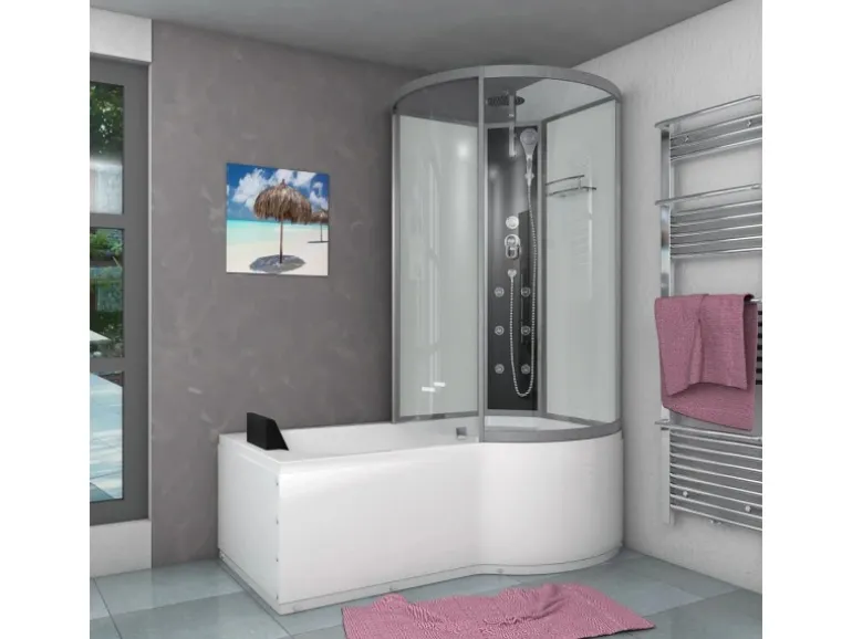 AcquaVapore Kombination Badewanne Dusche K50-L00 Duschtempel 170x100