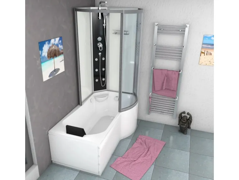 AcquaVapore Kombination Badewanne Dusche K50-L00 Duschtempel 170x100