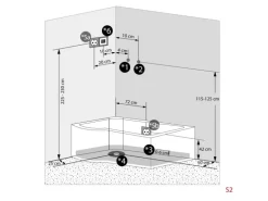 AcquaVapore Kombination Badewanne Dusche K55-R01-EC Duschtempel 100x170