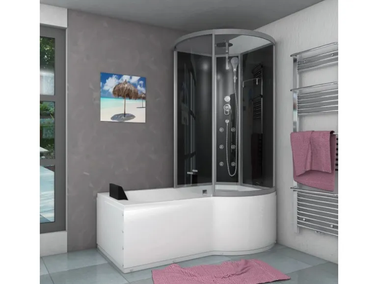 AcquaVapore Kombination Badewanne Dusche K50-L30-EC Duschtempel 170x100