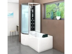 AcquaVapore Kombination Badewanne Dusche K50-R01-EC Duschtempel 100x170