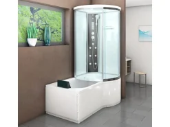 AcquaVapore Kombination Badewanne Dusche K55-L01-EC Duschtempel 170x100