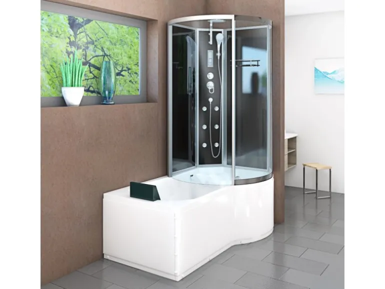 AcquaVapore Kombination Badewanne Dusche K50-L31-EC Duschtempel 170x100