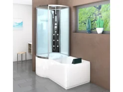 AcquaVapore Kombination Badewanne Dusche K50-R01 Duschtempel 100x170