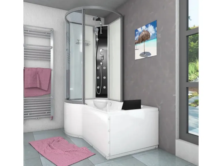 AcquaVapore Kombination Badewanne Dusche K50-R00-EC Duschtempel 100x170