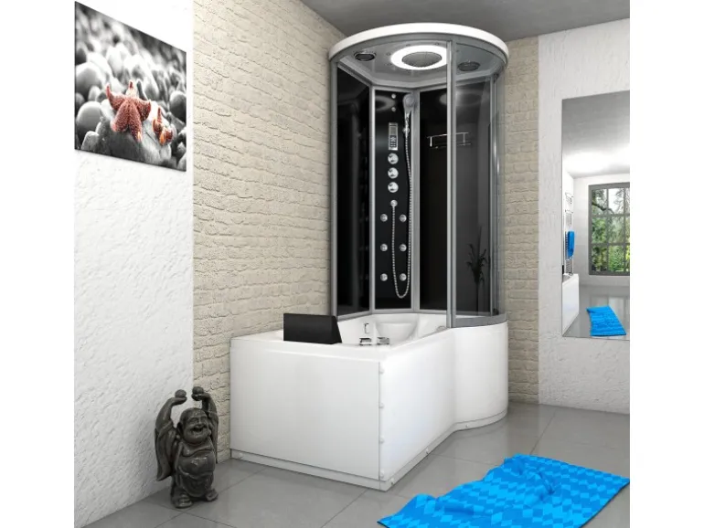 AcquaVapore Kombination Whirlpool Dusche K55-L33-WP Duschkabine Wanne 170x100