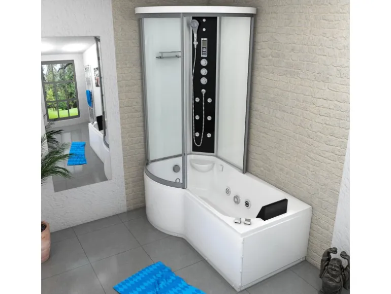 AcquaVapore Kombination Whirlpool Dusche K55-R03-WP-EC Duschkabine Wanne 100x170