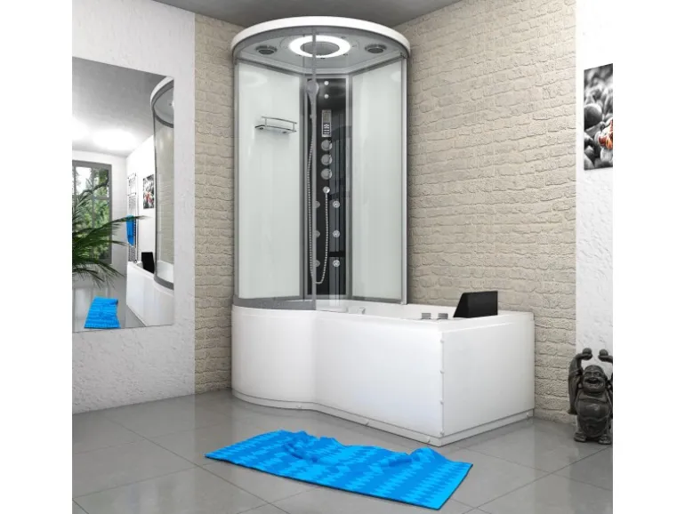 AcquaVapore Kombination Whirlpool Dusche K55-R03-WP-EC Duschkabine Wanne 100x170
