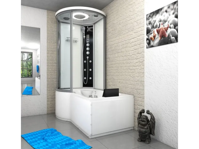 AcquaVapore Kombination Whirlpool Dusche K55-R03-WP-EC Duschkabine Wanne 100x170