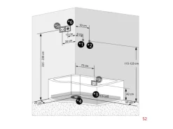AcquaVapore Kombination Whirlpool Dusche K55-R03-WP-EC Duschkabine Wanne 100x170