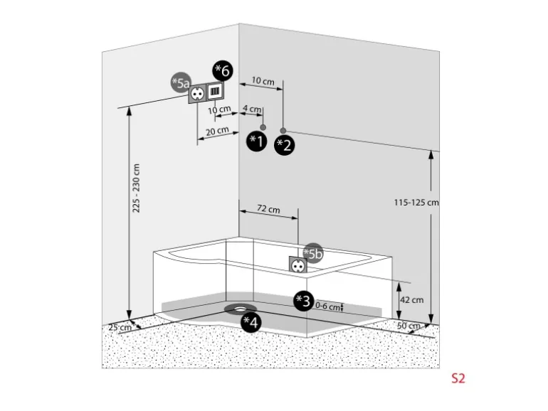 AcquaVapore Kombination Whirlpool Dusche K55-R03-WP-EC Duschkabine Wanne 100x170
