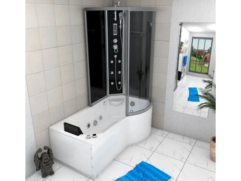 AcquaVapore Kombination Whirlpool Dusche K50-L31-WP Duschkabine Wanne 170x100