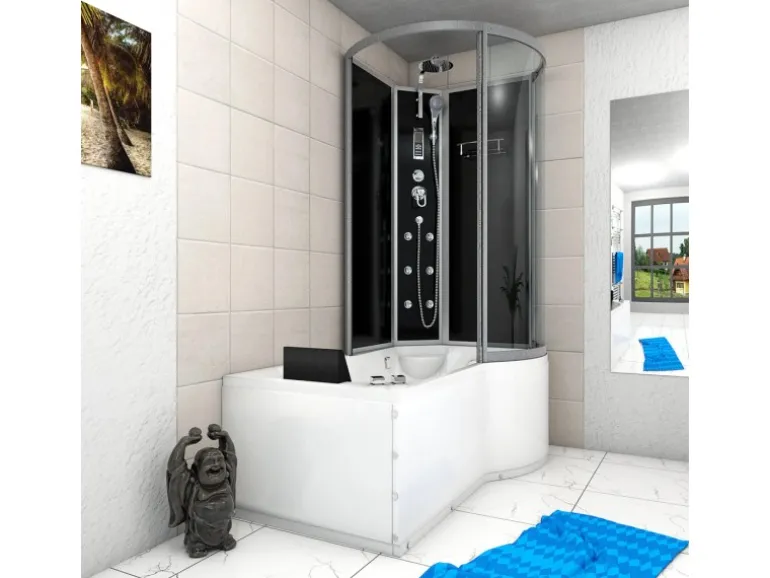 AcquaVapore Kombination Whirlpool Dusche K50-L31-WP Duschkabine Wanne 170x100