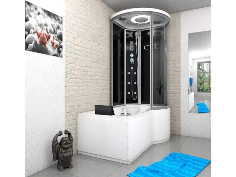 AcquaVapore Kombination Whirlpool Dusche K55-L31-WP Duschkabine Wanne 170x100