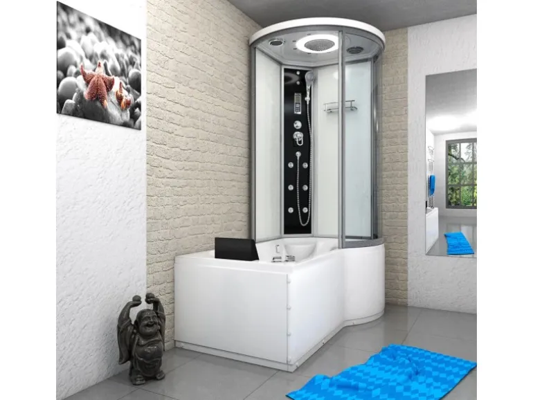 AcquaVapore Kombination Whirlpool Dusche K55-L01-WP Duschkabine Wanne 170x100