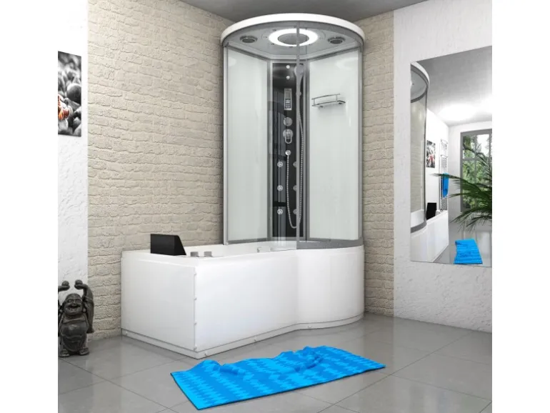 AcquaVapore Kombination Whirlpool Dusche K55-L01-WP Duschkabine Wanne 170x100