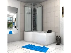 AcquaVapore Kombination Whirlpool Dusche K50-R01-WP-EC Duschkabine Wanne 100x170