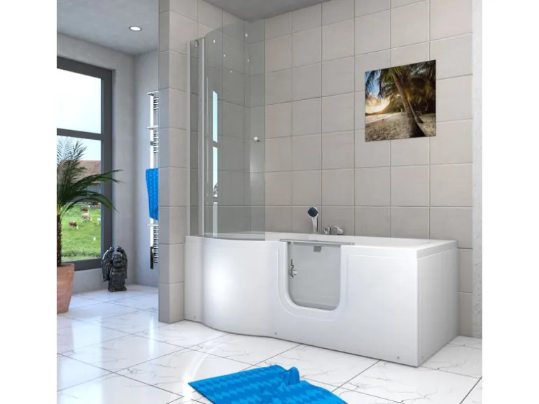 AcquaVapore Seniorendusche und Badewanne mit Tür S12D-EH-R-EC Dusche 85x170