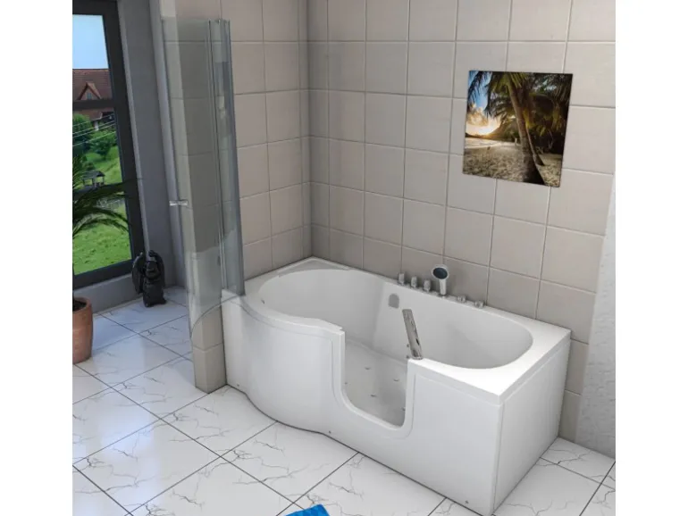 AcquaVapore Seniorendusche und Wanne mit Whirlpool S12D-TH-AIR-R-EC Dusche 85x17