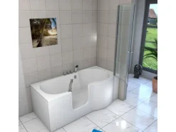 AcquaVapore Seniorendusche und Badewanne mit Tür S12D-TH-L Dusche 170x85