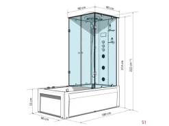 AcquaVapore Whirlpool Dusche Kombination K05-L31-WP-EC Duschtempel 180x90