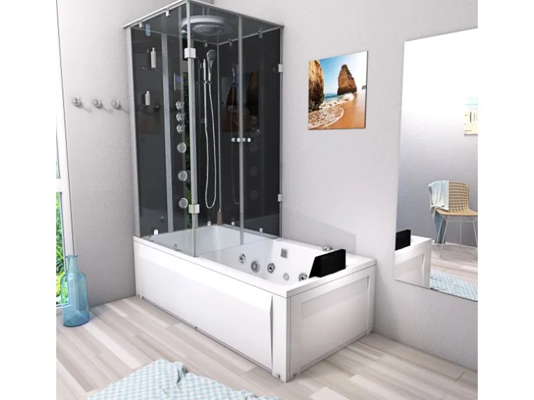 AcquaVapore Whirlpool Dusche Kombination K05-R33-WP Duschtempel 90x180