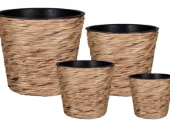 A.H.G. Übertopf mit Wasserhyazinthe Sticking Roll Ø 16 cm x 14 cm Natur