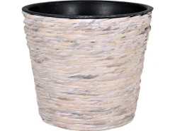 A.H.G. Übertopf mit Wasserhyazinthe Sticking Roll Ø 16 cm x 14 cm Waschweiß