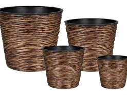 A.H.G. Übertopf mit Wasserhyazinthe Sticking Roll Ø 16 cm x 14 cm Waschbraun