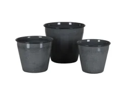 A.H.G. Metall-Topf mit Ablaufstopfen Ø 17 cm cm x 14 cm Anthrazit