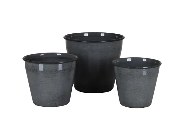 A.H.G. Metall-Topf mit Ablaufstopfen Ø 17 cm cm x 14 cm Anthrazit