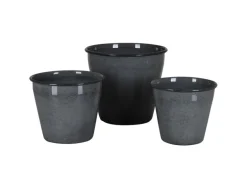 A.H.G. Metall-Topf mit Ablaufstopfen Ø 20,5 cm cm x 18 cm Anthrazit