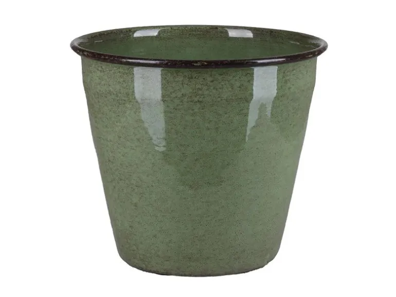 A.H.G. Metall-Topf mit Ablaufstopfen Ø 20,5 cm cm x 18 cm Grün