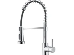 AICA Hochdruck Wasserhahn 43x21x12cm Chrom Küche Abnehmbarer Mischbatterie und Drehbarer 360° Spiralfeder Bad Küchenarmatur