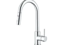 AICA Säulenbrause-Wasserhahn Chrom Zwei Wasserauslassmodi Küche Mischbatterie Ausziehbar 360° Drehbar Einhand-Spültischarmatur Bad Küchenarmatur