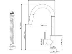 AICA Säulenbrause-Wasserhahn Chrom Zwei Wasserauslassmodi Küche Mischbatterie Ausziehbar 360° Drehbar Einhand-Spültischarmatur Bad Küchenarmatur