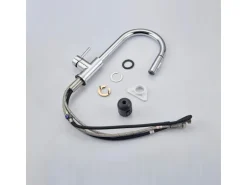 AICA Säulenbrause-Wasserhahn Chrom Zwei Wasserauslassmodi Küche Mischbatterie Ausziehbar 360° Drehbar Einhand-Spültischarmatur Bad Küchenarmatur