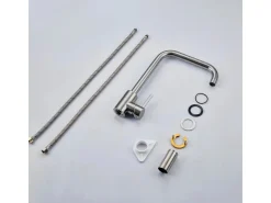 AICA Wasserhahn 360° Drehbare Wassersparende Silber Küchenarmatur Hochdruckfestes Design aus 304 Edelstahl Gefertigt Kaltes/Warmes Wasser