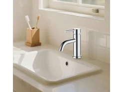 AICA Wasserhahn Chrom Bad Niedriger Waschtischarmatur Waschbecken Armaturen 304 Edelstahl Einhebelmischer Mischbatterie