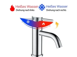 AICA Wasserhahn Chrom Bad Niedriger Waschtischarmatur Waschbecken Armaturen 304 Edelstahl Einhebelmischer Mischbatterie