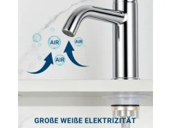 AICA Wasserhahn Chrom Bad Niedriger Waschtischarmatur Waschbecken Armaturen 304 Edelstahl Einhebelmischer Mischbatterie