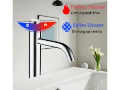 AICA Wasserhahn Chrom Bad Hoch Waschtischarmatur Auslauf Höhe 195mm Waschbecken Armaturen 304 Edelstahl Einhebelmischer Mischbatterie