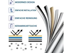 AICA Wasserhahn Chrom Bad Hoch Waschtischarmatur Auslauf Höhe 195mm Waschbecken Armaturen 304 Edelstahl Einhebelmischer Mischbatterie