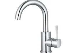 AICA Wasserhahn Chrom Bad Hoch Waschtischarmatur Auslauf Höhe 158mm Waschbecken Armaturen 304 Edelstahl Einhebelmischer Mischbatterie