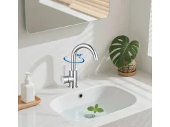 AICA Wasserhahn Chrom Bad Hoch Waschtischarmatur Auslauf Höhe 158mm Waschbecken Armaturen 304 Edelstahl Einhebelmischer Mischbatterie